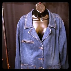 Women's plus size button up denim jacket